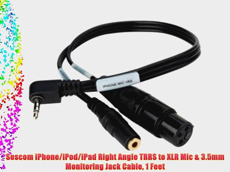 Sescom iPhone/iPod/iPad Right Angle TRRS to XLR Mic