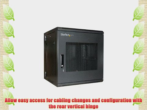 StarTech.com 12U 19-Inch Hinged Wall Mount Server Rack Cabinet with Steel Mesh Door RK1219WALHM
