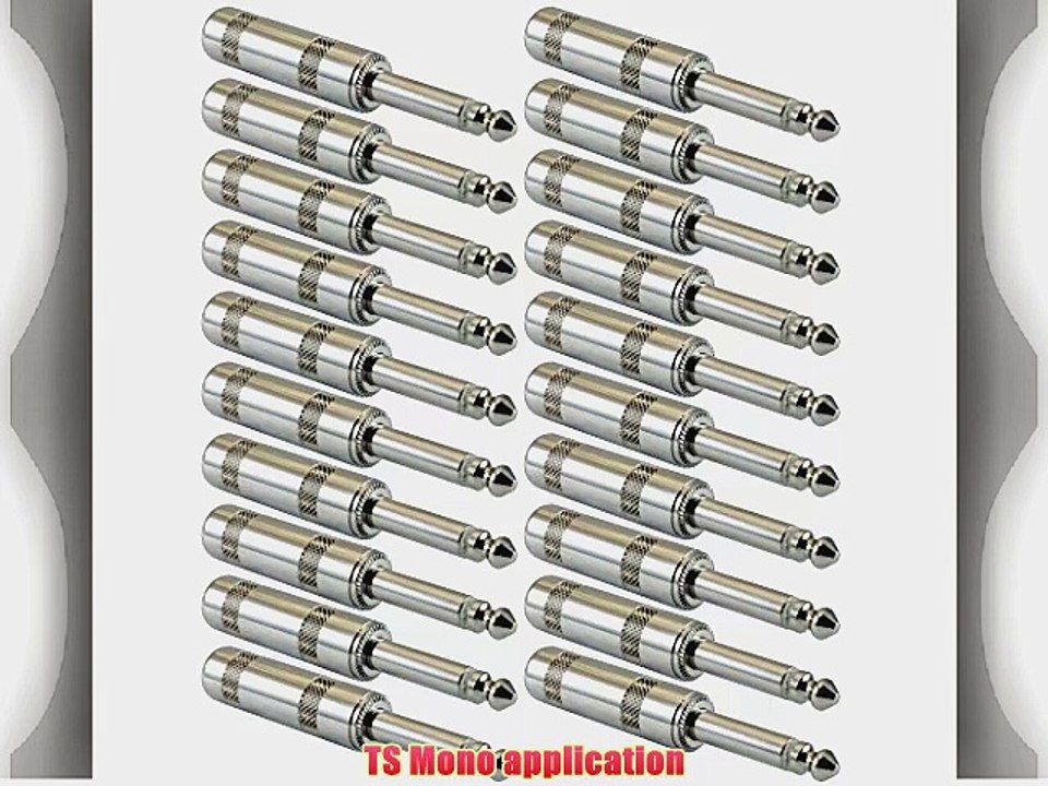 GLS Audio 1/4 Plugs for Speaker Cables Patch Cables Snakes - TS Male Mono 1/4 Inch Phono 6.3mm