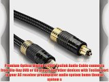 FosPower (50 Feet) CL3 Rated - 24K Gold Plated Toslink Digital Optical Audio Cable (S/PDIF)