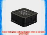 ViewHD SPDIF | TOSLINK Digital Optical Audio Switcher 3x1 with Remote | Three Inputs to One