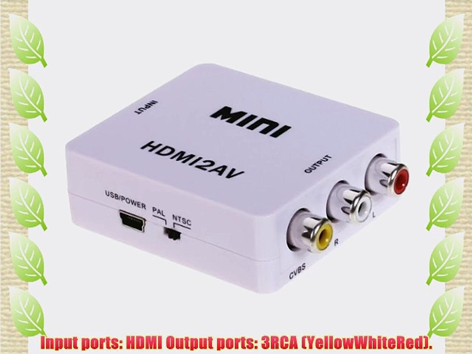 AFUNTA HDMI to AV Composite RCA CVBS Video Audio Converter for TV / PS3 / VHS / VCR / DVD