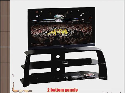 Techni Mobili Black Tempered Glass 65 TV Stand