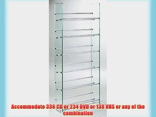 TransDeco Glass Multimedia CD/DVD Rack Clear