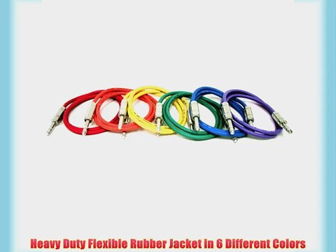 GLS Audio 3ft Patch Cable Cords - 1/4 TRS To 1/4 TRS Color Cables - 3' Balanced Snake Cord