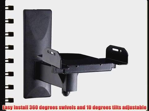 VideoSecu Side Clamping Bookshelf Speaker Wall Mount - Sturdy Steel Gripping Bracket (one pair)