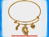 Daisy's Jeweler Gold Plated Mother Charm Bracelet