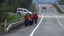 Bolu - Ankara'ya Yürüyen Emeklileri Bolu Dağı Zorladı