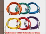 Seismic Audio SATRX-6BGORYP 6 Pack of Multi Color 6' 1/4TRS to 1/4 TRS Patch Cables