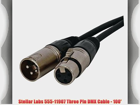 Stellar Labs 555-11907 Three Pin DMX Cable - 100'