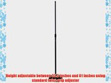 Audio2000'S AST427B Black Floor Microphone Stand with Cast-Iron Round Base and Adjustable Height