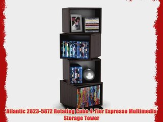 Atlantic 2823-5872 Rotating Cube 4-Tier Espresso Multimedia Storage Tower