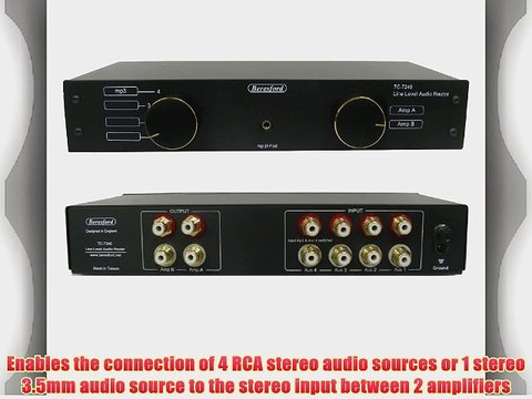 Beresford TC-7240 4-Way RCA / Phono Line Amp Router Audio Switcher Selector Splitter