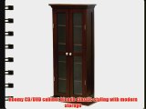 Winsome Wood CD/DVD Cabinet with Glass Doors Antique Walnut