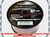 GLS Audio Premium 12 Gauge 100 Feet Speaker Wire - True 12AWG Speaker Cable 100ft Clear Jacket