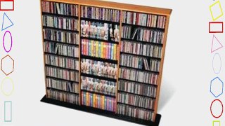 Prepac Oak Triple Width Wall Media (DVDCDGames) Storage Rack