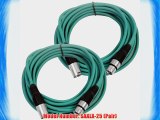 Seismic Audio - SAXLX-25Green-2Pack - Pair of Green 25 Foot XLR Male to Female Microphone or
