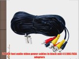 VideoSecu 2 Pack 100ft Feet Audio Video Power Cables BNC RCA DVR CCTV Security Camera Extension