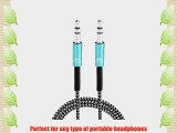 MOS SW-30450-06 6-Feet Spring Aux 3.5mm Cable Reinforced Braided Cable Teal