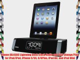 iHome iDL45BC Lightning Dock Clock Radio and USB Charge/Play for iPad/iPod iPhone 5/5S 6/6Plus