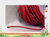 100 ft 24 awg Gauge Red Black Speaker Power Wire Zip Cord Audio Stereo Copper
