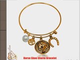 Daisy's Jeweler Horse Shoe Charm Bracelet (Gold)