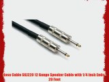 Hosa Cable SKJ220 12 Gauge Speaker Cable with 1/4 Inch Ends - 20 Foot
