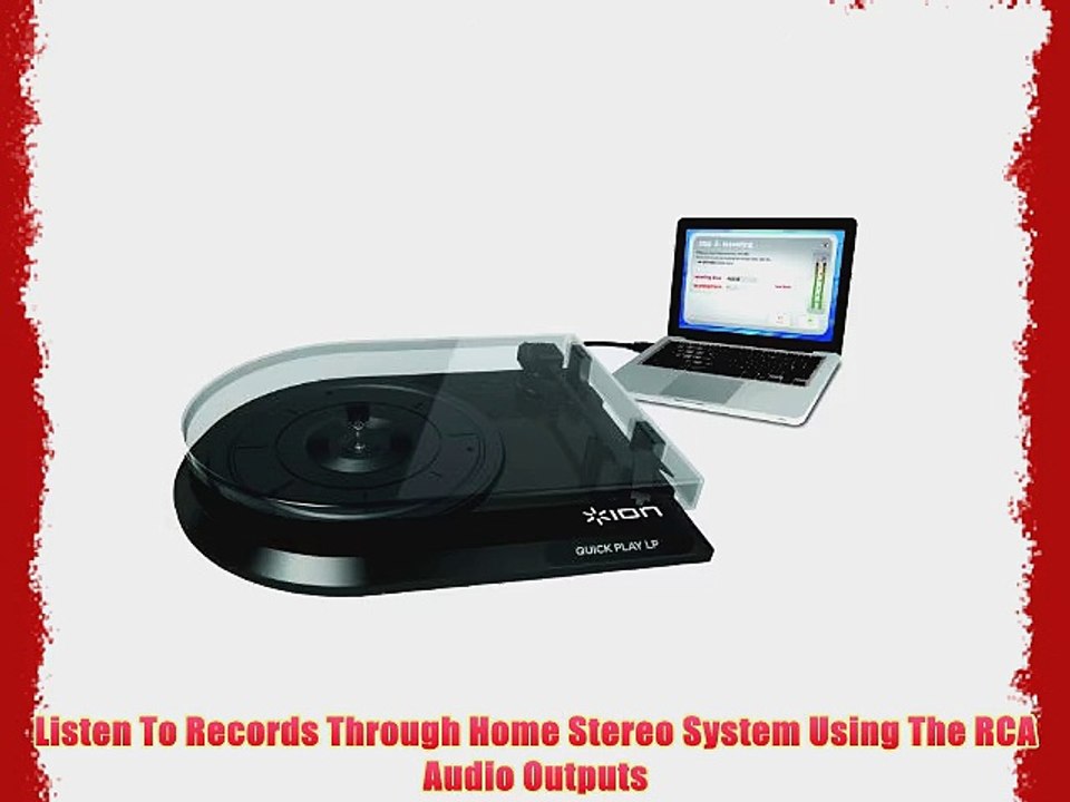 ION IT21 Quick Play LP Converse Turntable with RCA Outputs