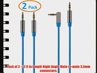 Download Video: Aurum Cables Pack of 2 - 3.5mm Car Stereo Auxiliary incl one Right Angle Male to Male (Aux-in)