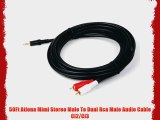 50Ft Atlona Mimi Stereo Male To Dual Rca Male Audio Cable Cl2/Cl3