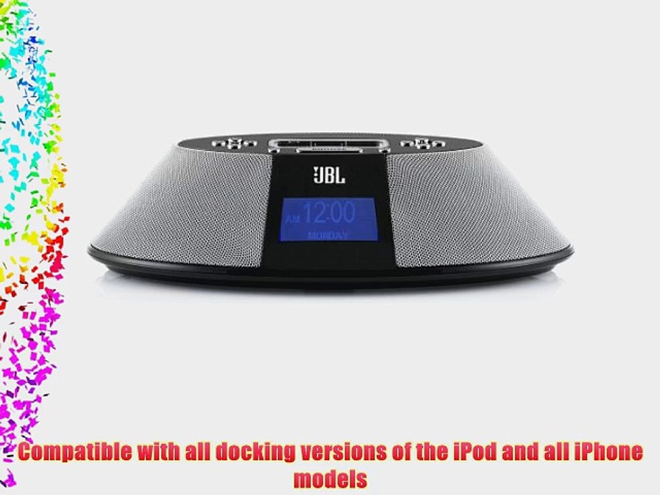 JBL On Time 200P Loudspeaker iPod Dock and Clock Radio for iPhone (Black)