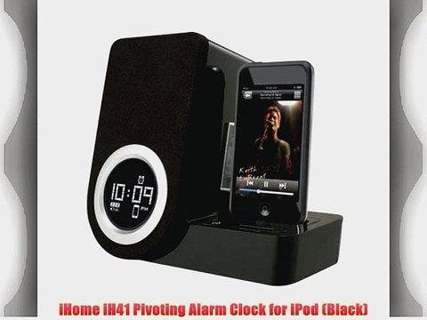 iHome iH41 Pivoting Alarm Clock for iPod (Black)