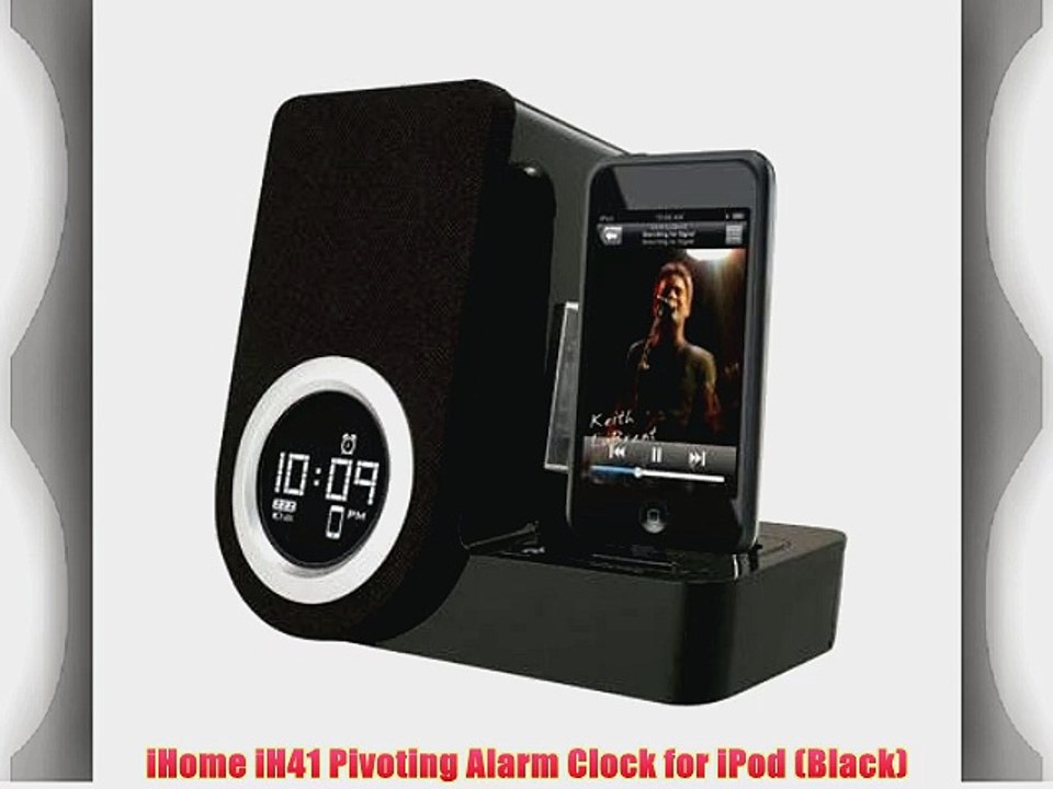 iHome iH41 Pivoting Alarm Clock for iPod (Black)