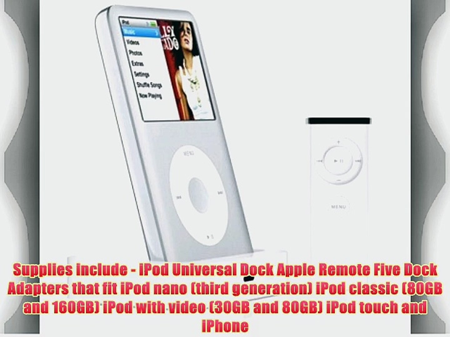 Apple Universal Dock for iPod (White) - MB125G/B - video Dailymotion