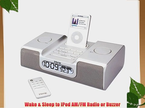 iHome iH8 Clock Radio for iPod (Silver)
