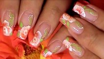 How To Paint  A One Stroke Flower Rose Nail Art Design Tutorial