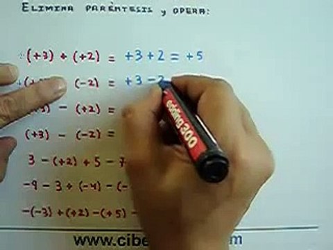 Operaciones con paréntesis: Suma y Resta de Enteros