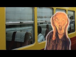 スカート盗撮　窓に映りバレる