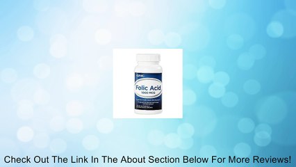 GNC Folic Acid 1000mcg, Vegetarian Tablets, 100 ea Review