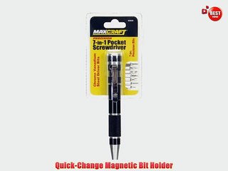 MAXCRAFT 60609 7-In-1 Precision Pocket Screwdriver Colors May Vary