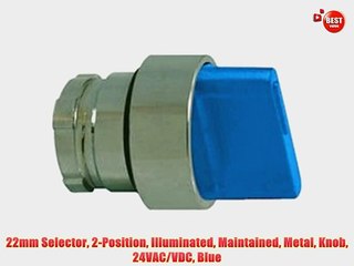 22mm Selector 2-Position Illuminated Maintained Metal Knob 24VAC/VDC Blue