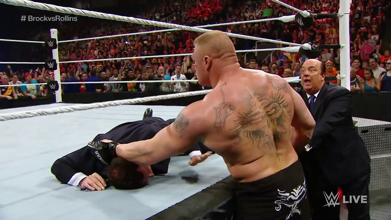 Seth Rollins vs Brock Lesnar - WWE World Heavyweight Championship Match: Raw, March 30, 2015