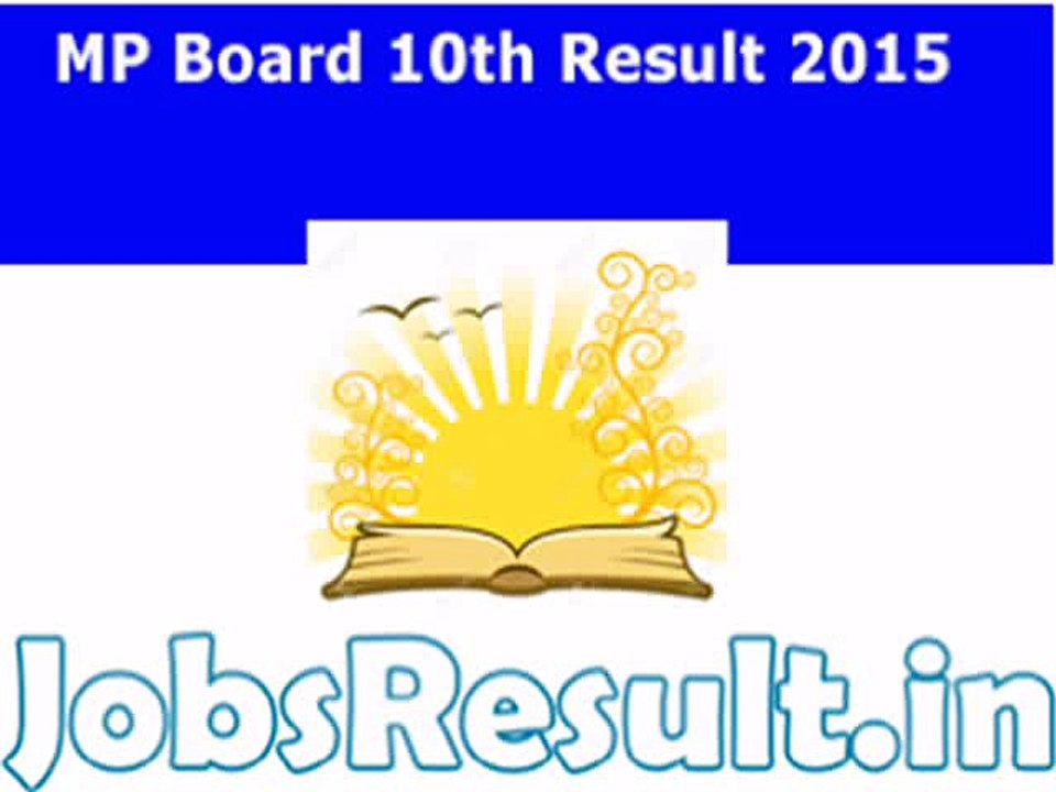 MPPEB 10th Result 2015 MP Board High School Result