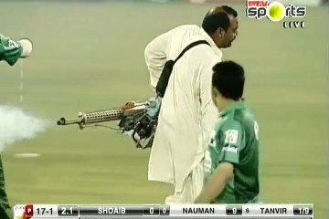Spray to kill insects cricket match