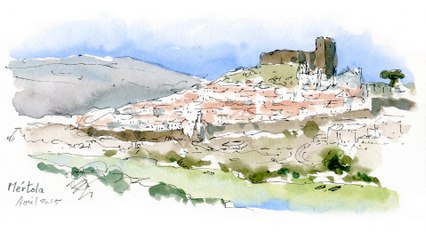Espirito Santo : croquis - aquarelle rapide en Alentejo.