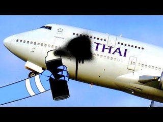 Thai Airways blacks out its own logo on plane after crash landing