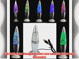 USB Multi-Color Changing Rocket Lava Lamp LED Glitter Light Decoration