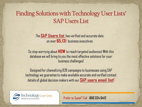 Turnaround business sales and revenue through data-driven campaigns with our SAP users list