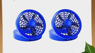 O2COOL 5 Portable USB or Electric Fan Blue (2 pack)
