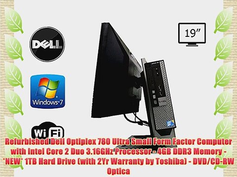 Dell Optiplex 780 USFF All-in-One Computer System Intel Core 2 Duo 3.16GHz 4GB DDR3 Memory